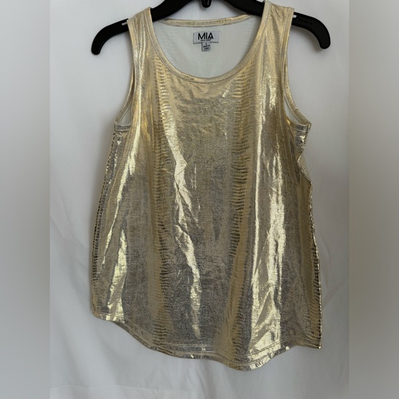 Mia brand Metallic Gold tank top size large - Picture 1 of 6